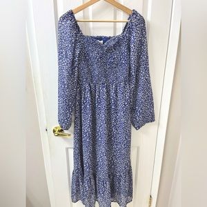 NWT Capri Blue Floral Off-the-Shoulder/Capped Sleeve Long Dress